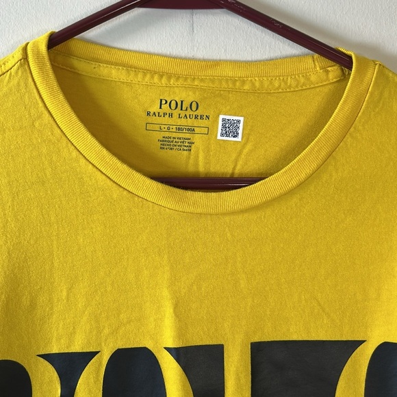 Men’s Polo by Ralph Lauren Bright Yellow Crewneck Tee Size Large - Picture 3 of 5